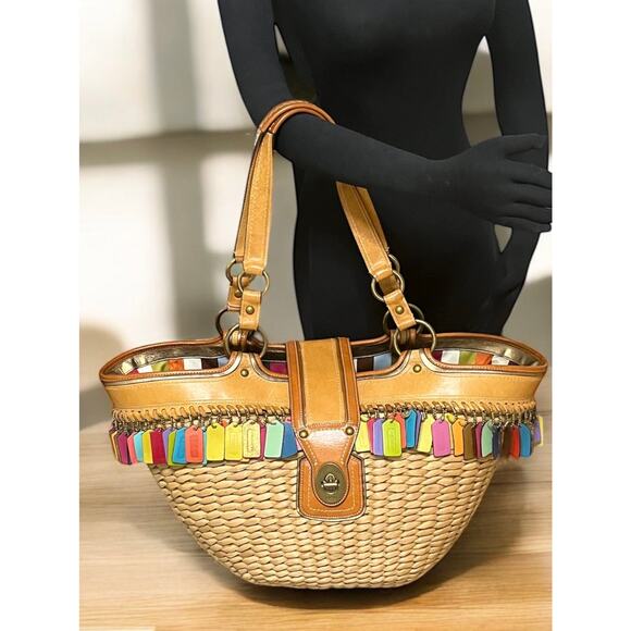 Y2K Coach 10759 Limited Edition Lily Straw Basket Bag - Picture 6 of 15